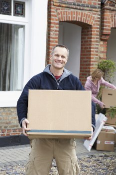 House removals team working in a Beckenham residential street