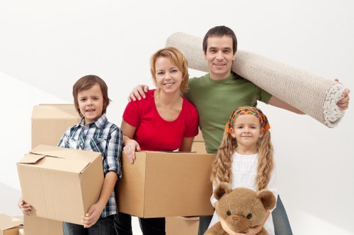 Loading household items into a moving van