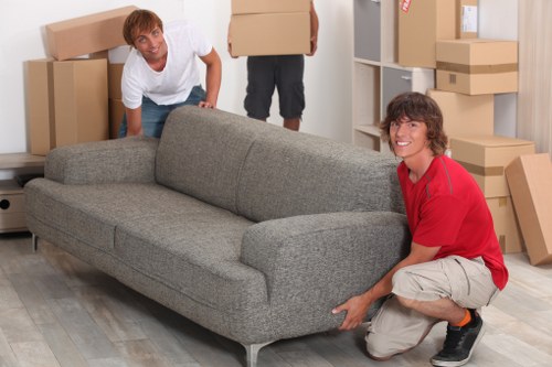 Packed boxes and furniture ready for a Beckenham removal job