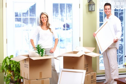 Packed boxes and removal preparation for a local house move