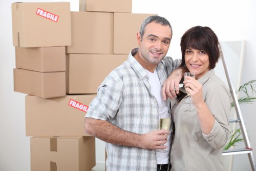 Prepared boxes and furniture ready for a move in Beckenham