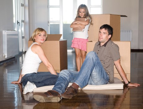 Furniture and boxes being organised for a house move